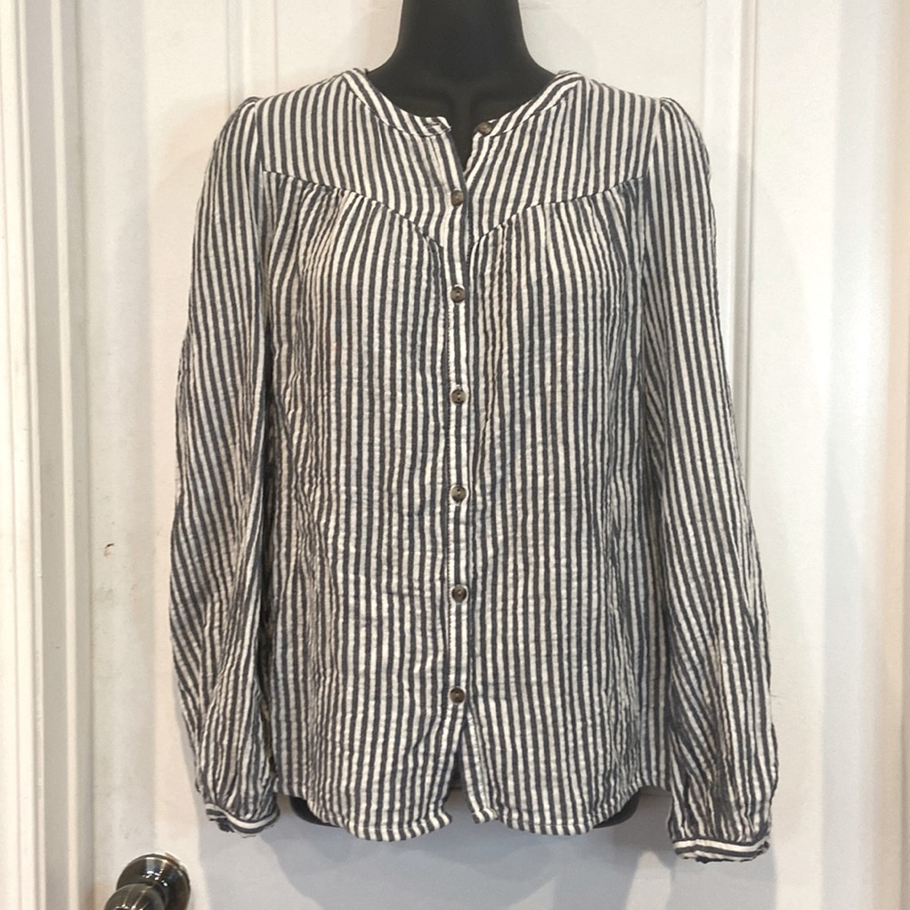 Universal Thread Navy White Vertical Stripes Long… - image 1